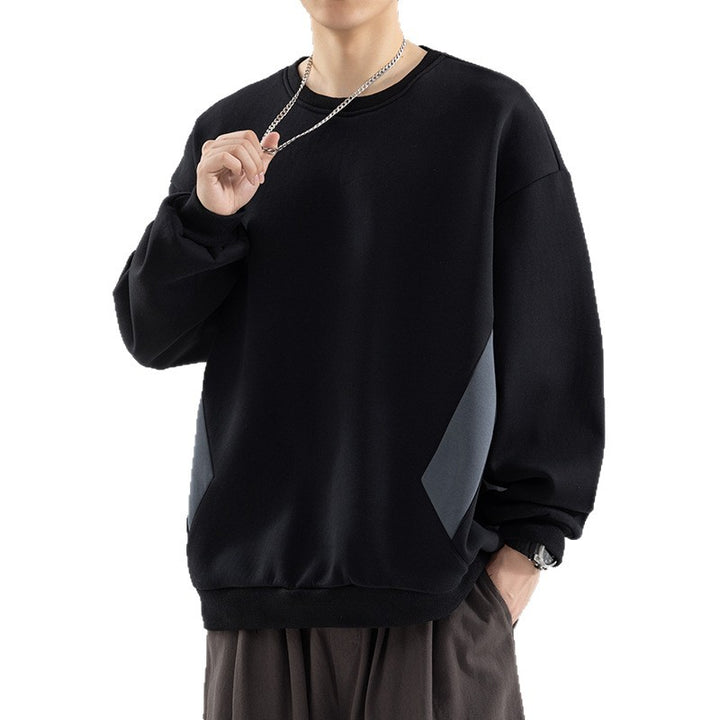 Herren Oversized Sweatshirt mit kontrastierenden Seitentaschen und weichem Fleecefutter Drune