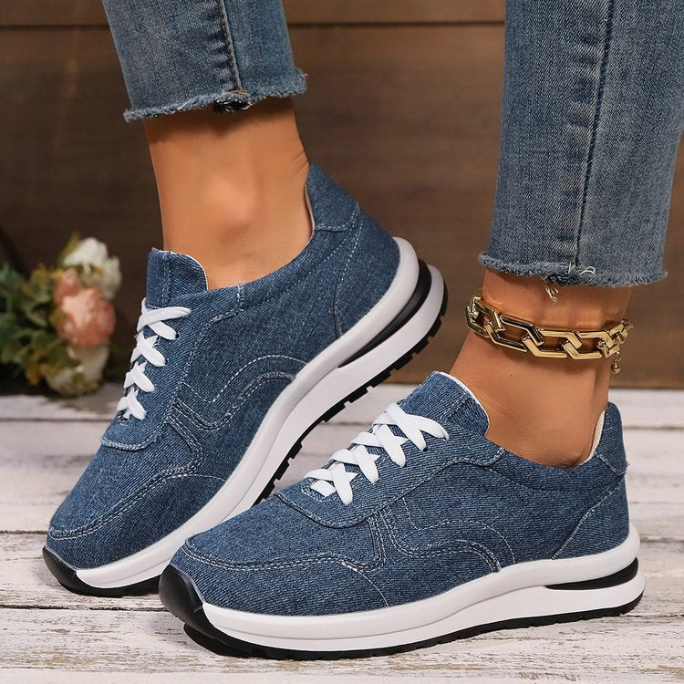 Damen  sportlich-elegante Textile Sneaker mit dämpfender EVA-Sohle und gepolsterter Innensohle Drune