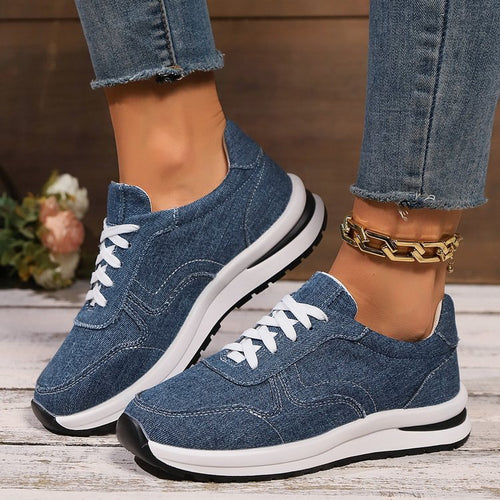 Damen  sportlich-elegante Textile Sneaker mit dämpfender EVA-Sohle und gepolsterter Innensohle Drune
