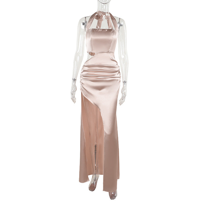 Damen Maxikleid mit raffinierten Rüschendetails und tiefer Taille Drune