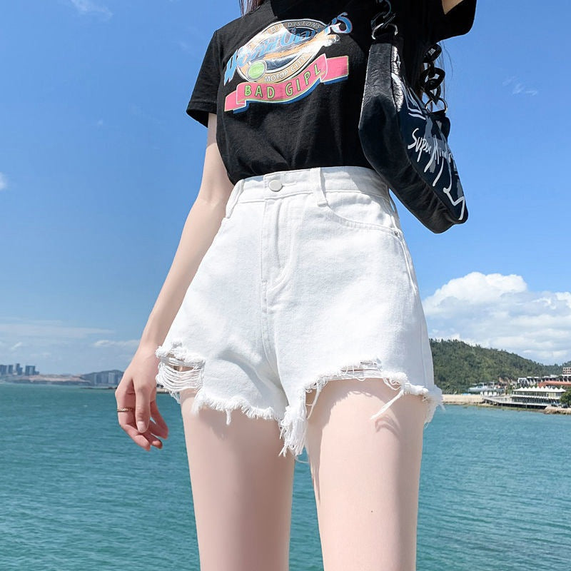 Damen Jeans Shorts Destroyed