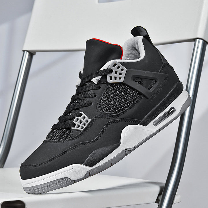 Unisex Mid-Cut Heritage-Basketball-Sneaker mit Mesh-Seiteneinsatz, TPU-Fersendetail und gepolsterter Komfortsohle Drune