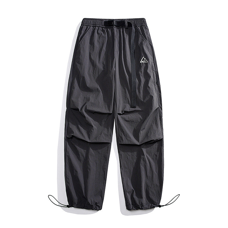Unisex Lockere Nylon-Cargohose mit elastischem Bund und Knöchelbündchen Drune