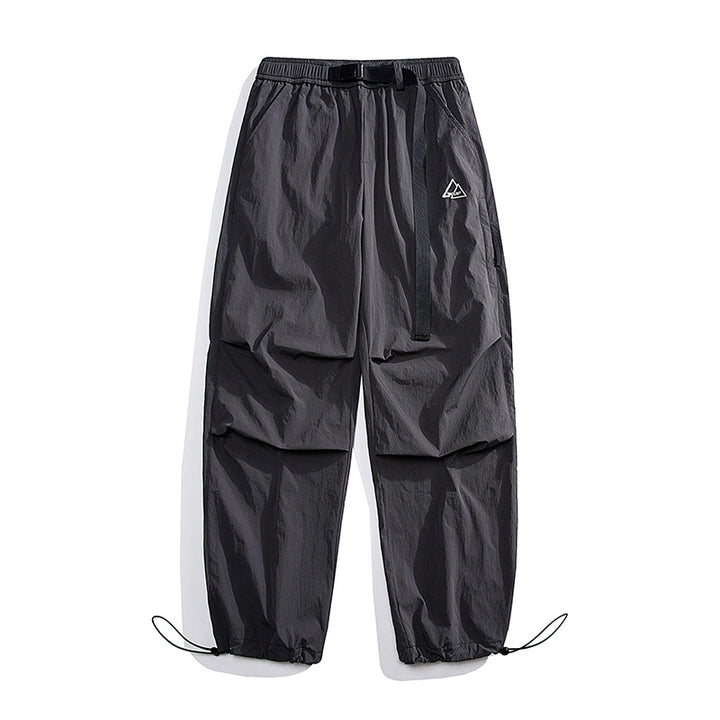 Unisex Lockere Nylon-Cargohose mit elastischem Bund und Knöchelbündchen Drune