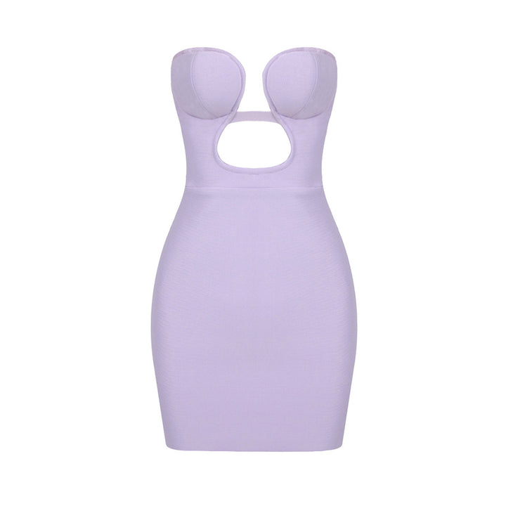 Damen figurbetontes Kleid mit schulterfreiem Design und raffinierten Cut-Outs Drune