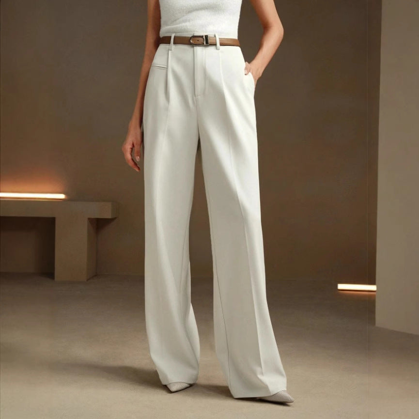 Damen Weite und elegante Anzughose mit hohen Bund Drune