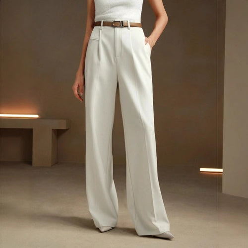 Damen Weite und elegante Anzughose mit hohen Bund Drune
