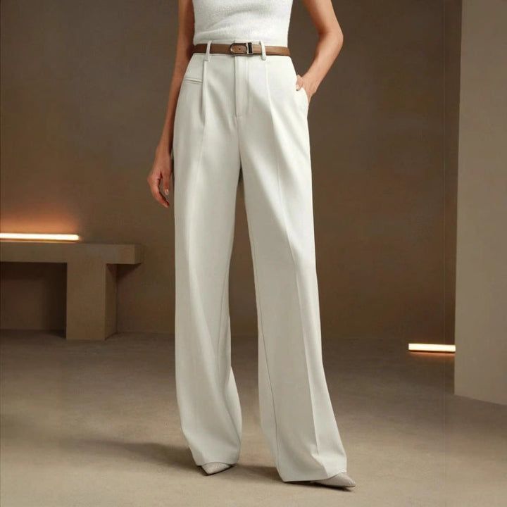 Damen Weite und elegante Anzughose mit hohen Bund Drune