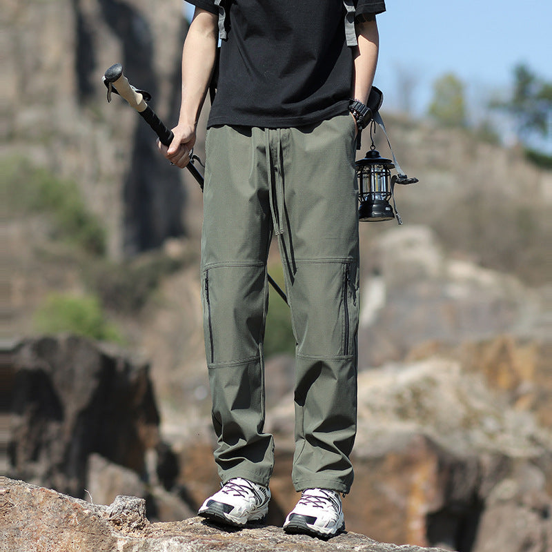 Herren Technische Outdoor- und Wanderhose mit Reißverschlusstaschen und verstellbarer Taille Drune