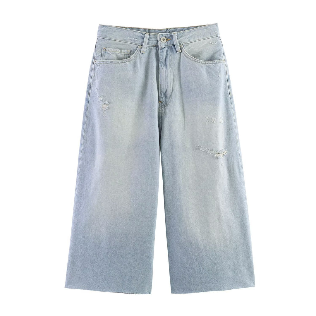 Damen weit geschnittene Jeans im lässigen Destroyed-Design Drune