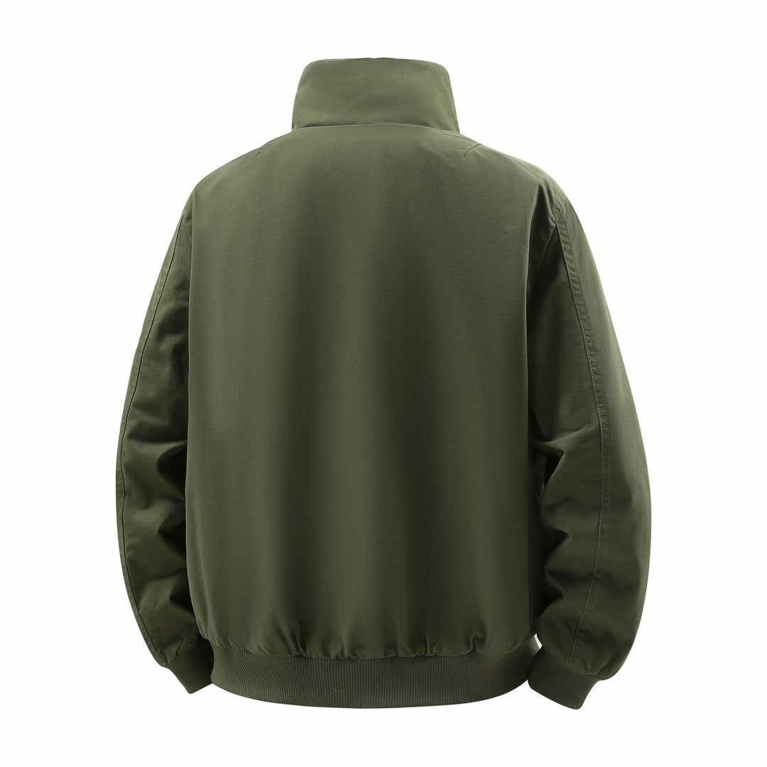 Herren Kurze Thermo-Bomberjacke mit Teddykragen, Fleece-Innenfutter & Utility-Ärmeltasche Drune