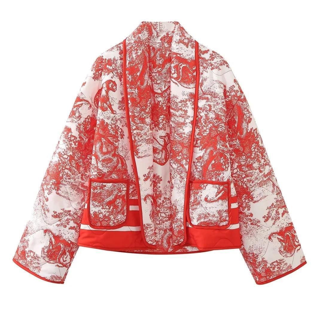 Damen Steppjacke mit modischem Muster und praktischen Taschen Drune