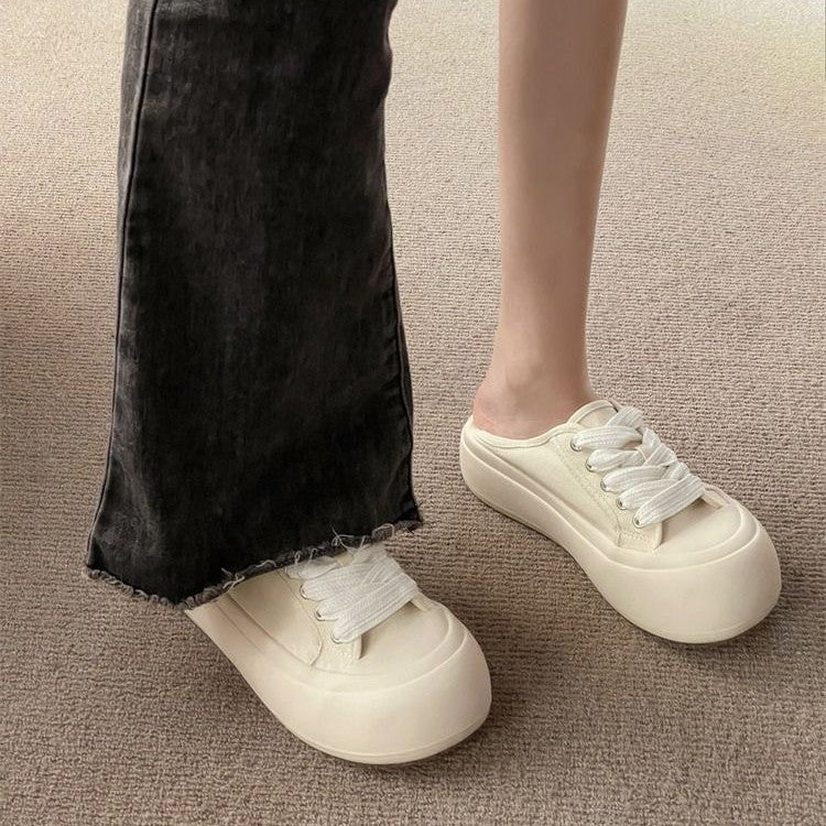 Damen Bequeme Sneaker aus hochwertigem Material mit elastischen Schnürsenkeln Drune