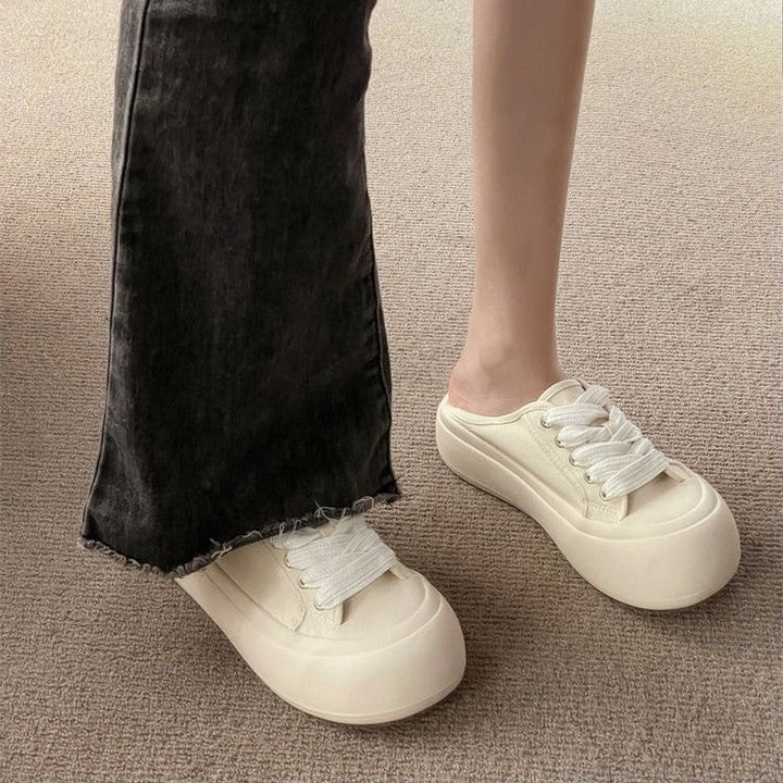 Damen Bequeme Sneaker aus hochwertigem Material mit elastischen Schnürsenkeln Drune