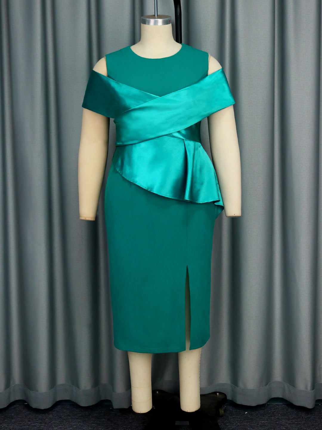 Damen Cocktailkleid mit asymmetrischem Oberteil und Drapierungsdetail Drune