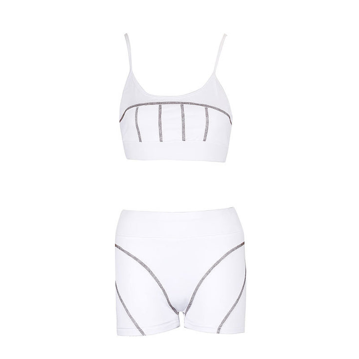 Damen Sportliches Set mit Crop-Top und Shorts Drune