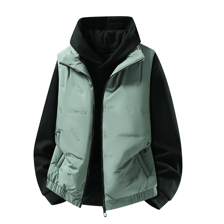 Herren Steppweste im urbanen Layering-Look mit Reißverschluss, elastischem Saum & Eingrifftaschen Drune