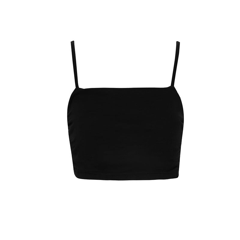 Damen Spaghetti-Träger Top mit feiner Raffung und elastischem Material Drune