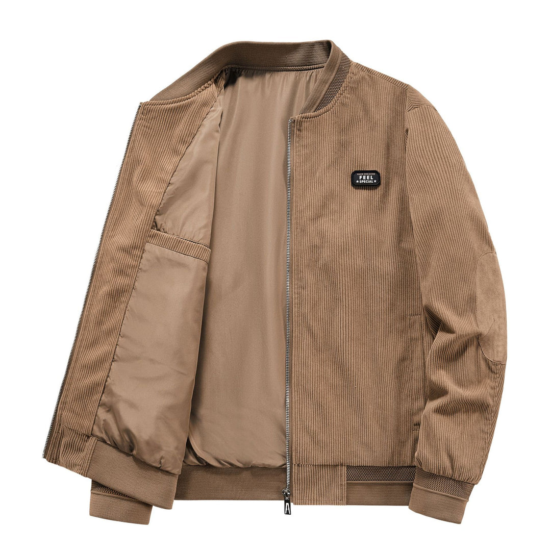 Herren Lässige Cordjacke mit durchgehendem Reißverschluss Drune
