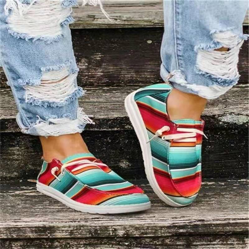 Damen bequeme Slip-On Sneakers mit atmungsaktivem Obermaterial und flexibler Sohle Drune