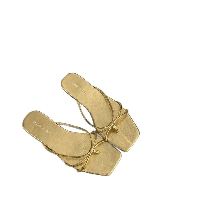 Damen Stylische Riemchen-Sandalen mit quadratischer Zehenpartie und feinem Bindedesign Drune