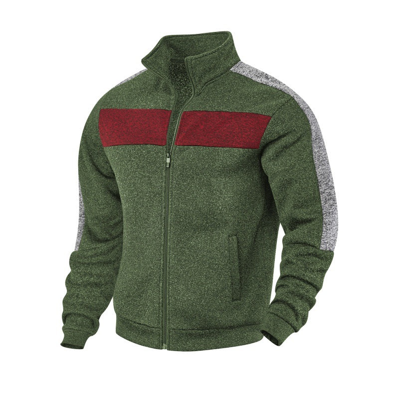 Herren Sportliche Fleecejacke mit hohem Kragen und reflektierenden Akzenten Drune