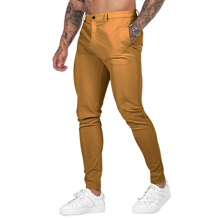Herren nan Slim-Fit Stretch-Chino mit schmal zulaufendem Bein und dezenten Eingrifftaschen Drune