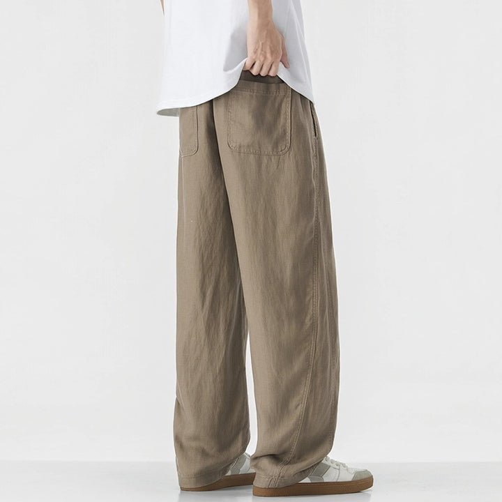 Herren Lässige und bequeme weite Leinenhose Drune