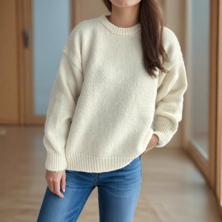 Damen lässiger Oversize-Pullover mit strukturiertem Maschenmuster Drune