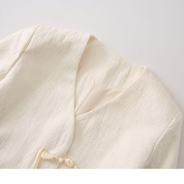Damen elegante Jacke mit kunstvollen Knotendetails Drune