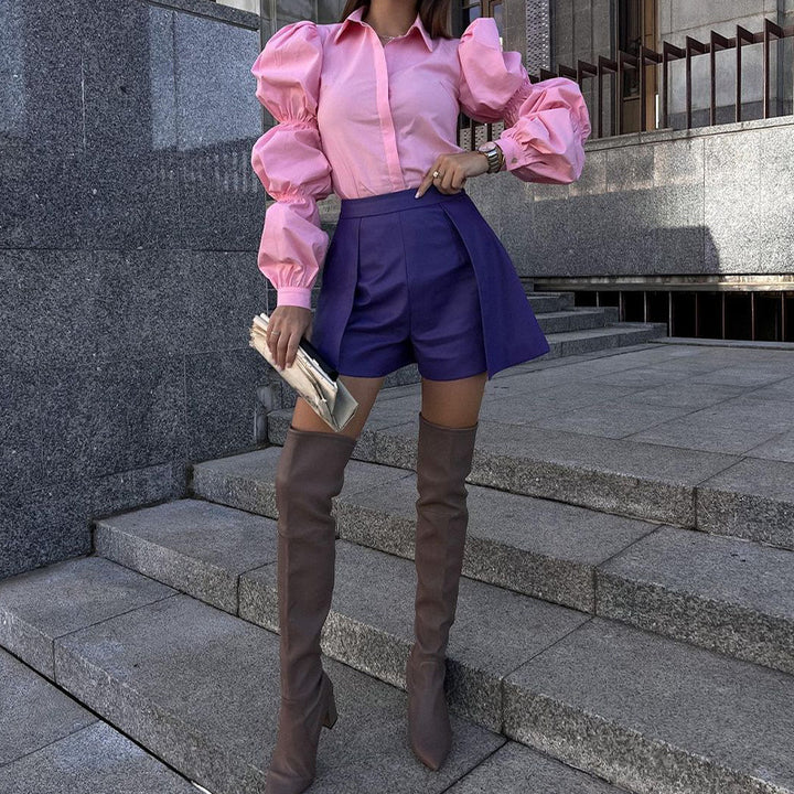 Damen Bluse mit voluminösen Puffärmeln und elegantem Schnitt Drune