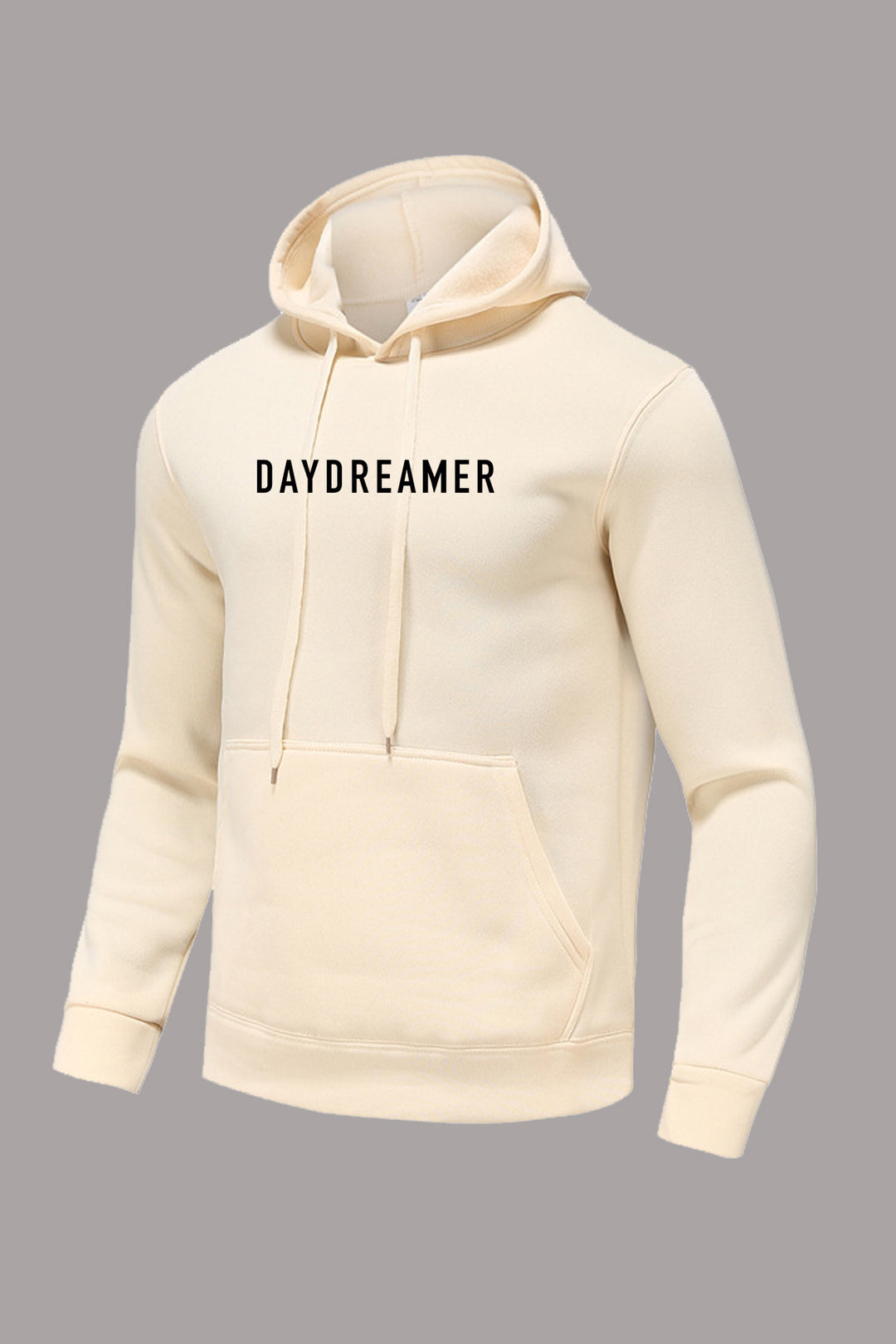 Damen Hoodie mit modernem Schriftzug und praktischer Kängurutasche Drune