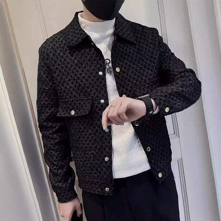 Herren Designjacke mit strukturierten Stoffdetails Drune