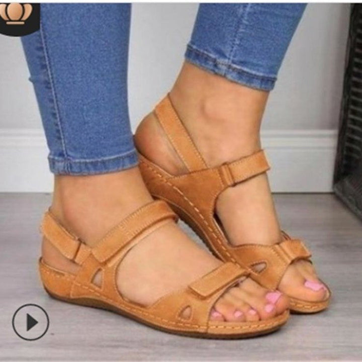 Damen Bequeme und verstellbare Sandalen mit Fußbett Drune
