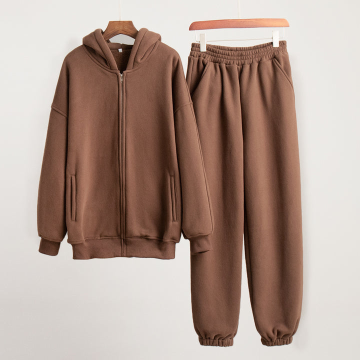 Damen Sportlicher Hoodie und Jogginghose Set Drune