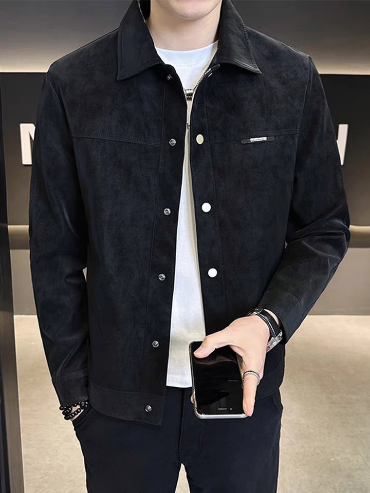 Herren Modische Kunstlederjacke Drune