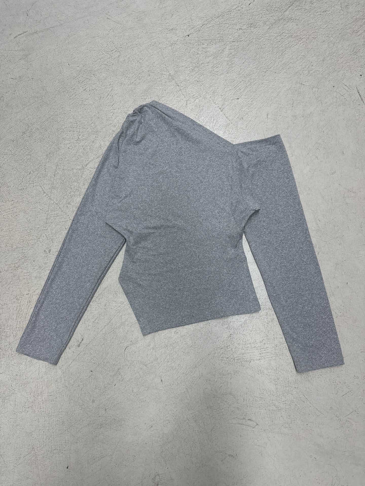 Damen Asymmetrisches Ein-Schulter-Longsleeve aus Stretch-Jersey mit taillierter Silhouette Drune