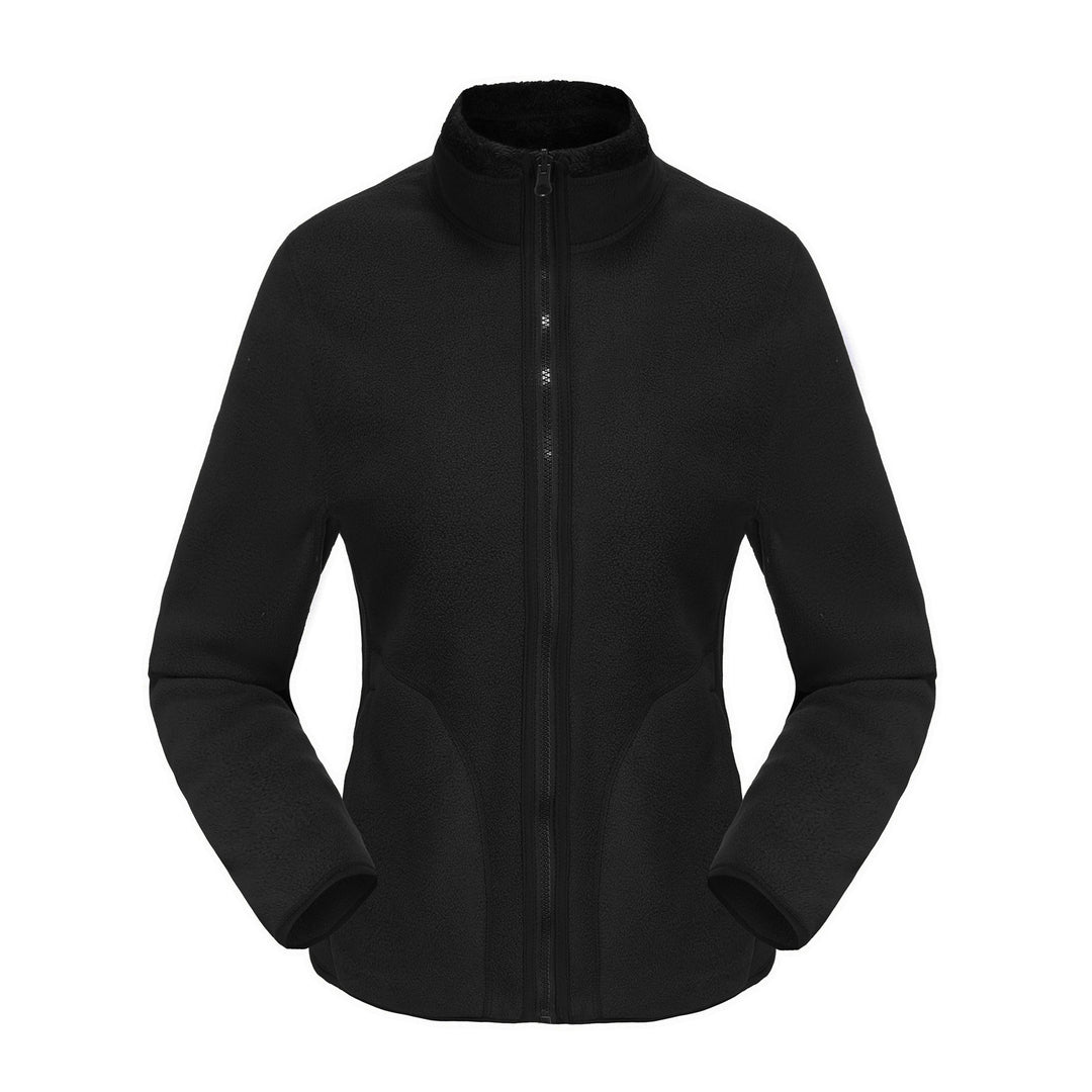 Damen nan kuschelige Fleecejacke mit hohem Stehkragen, durchgehendem Reißverschluss und figurformenden Nähten Drune