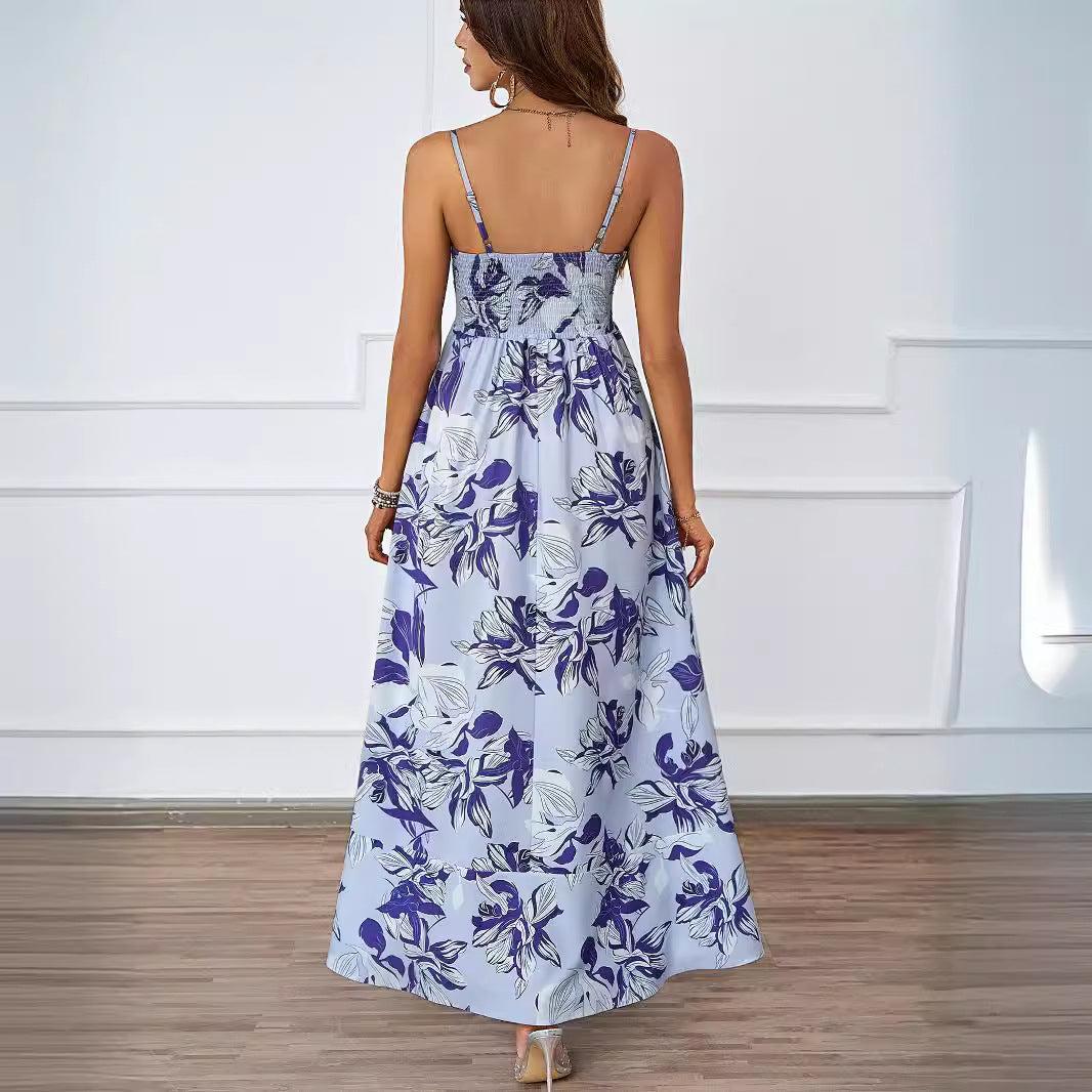 Damen Maxikleid mit modernem graphischem Druck und lockerer Passform Drune