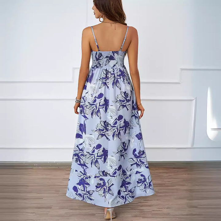 Damen Maxikleid mit modernem graphischem Druck und lockerer Passform Drune