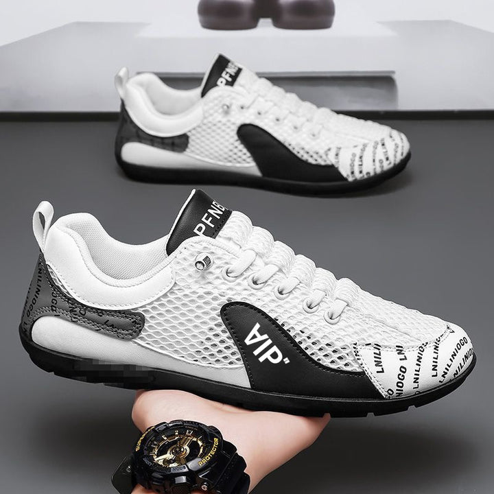Herren Leichter atmungsaktiver Mesh-City-Runner mit stabiler Gummisohle und dekorativem Print Drune