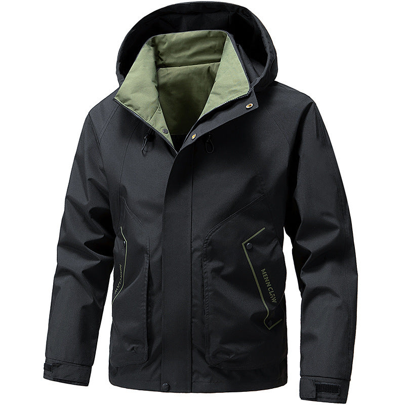 Herren technische Kapuzen-Softshelljacke mit verstellbarer Kapuze und Utility-Taschen Drune