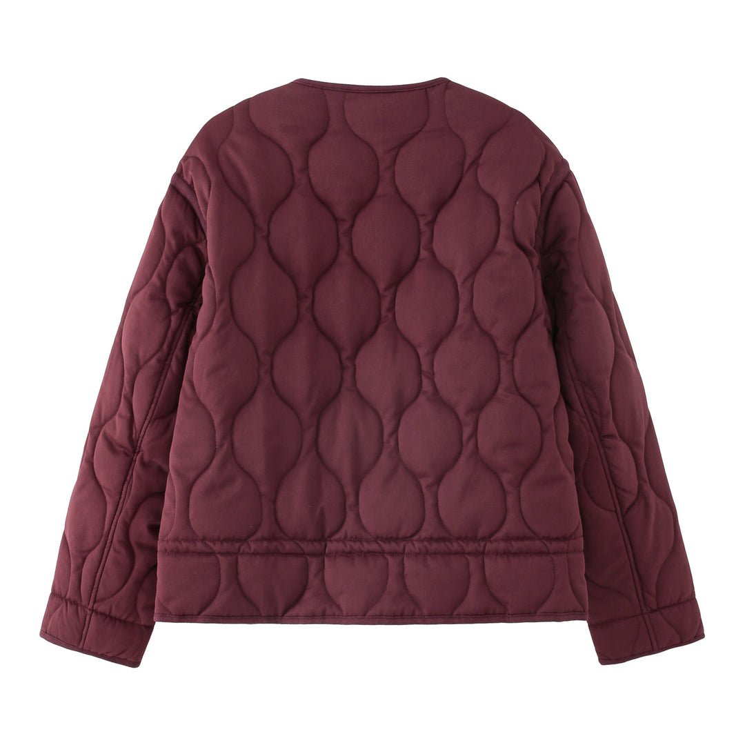 Damen Steppjacke mit rundem Steppmuster, Rundhals und Zwei-Wege-Reißverschluss Drune