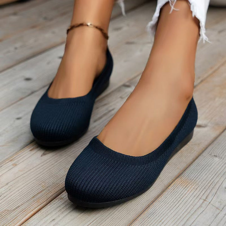 Damen bequeme Textil-Ballerinas im modernen Rippendesign Drune