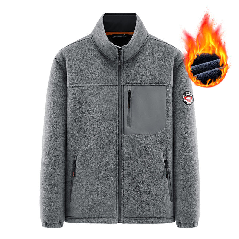 Herren Wärmende Fleecejacke mit hohem Kragen Drune