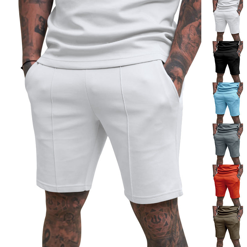 Herren nan kurze Freizeithose aus Baumwollmischung mit elastischem Bund und Kordelzug Drune
