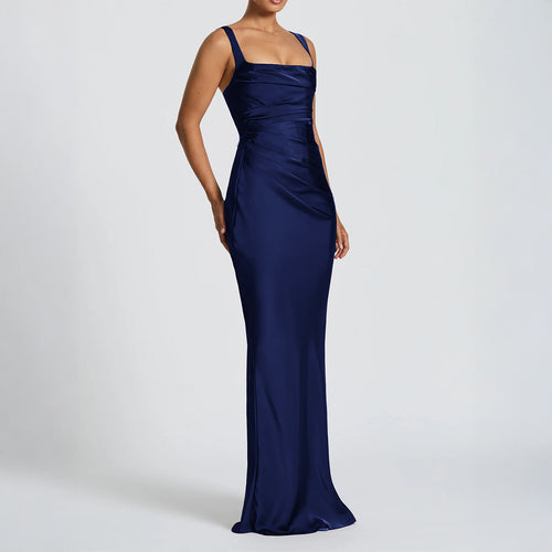 Damen Maxikleid mit elegantem Quadrat-Ausschnitt und figurformendem Design Drune