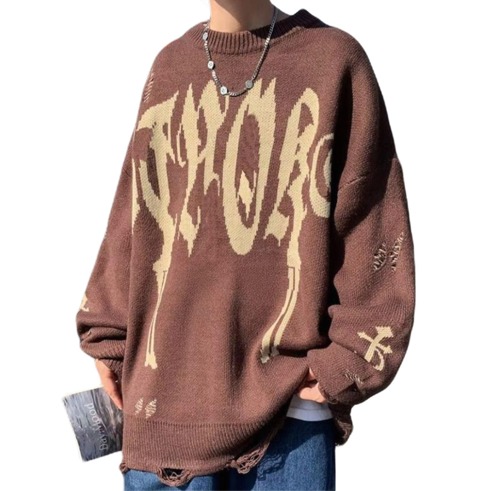 Damen Oversized Rundhalspullover Drune