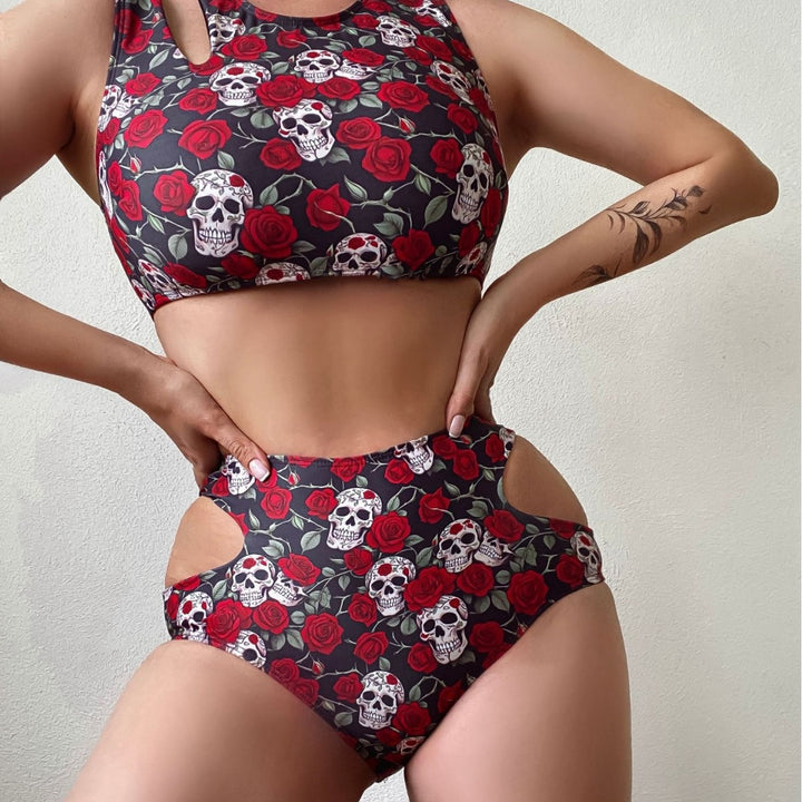 Damen Crop-Top Bikini Set mit Detailausschnitten Drune