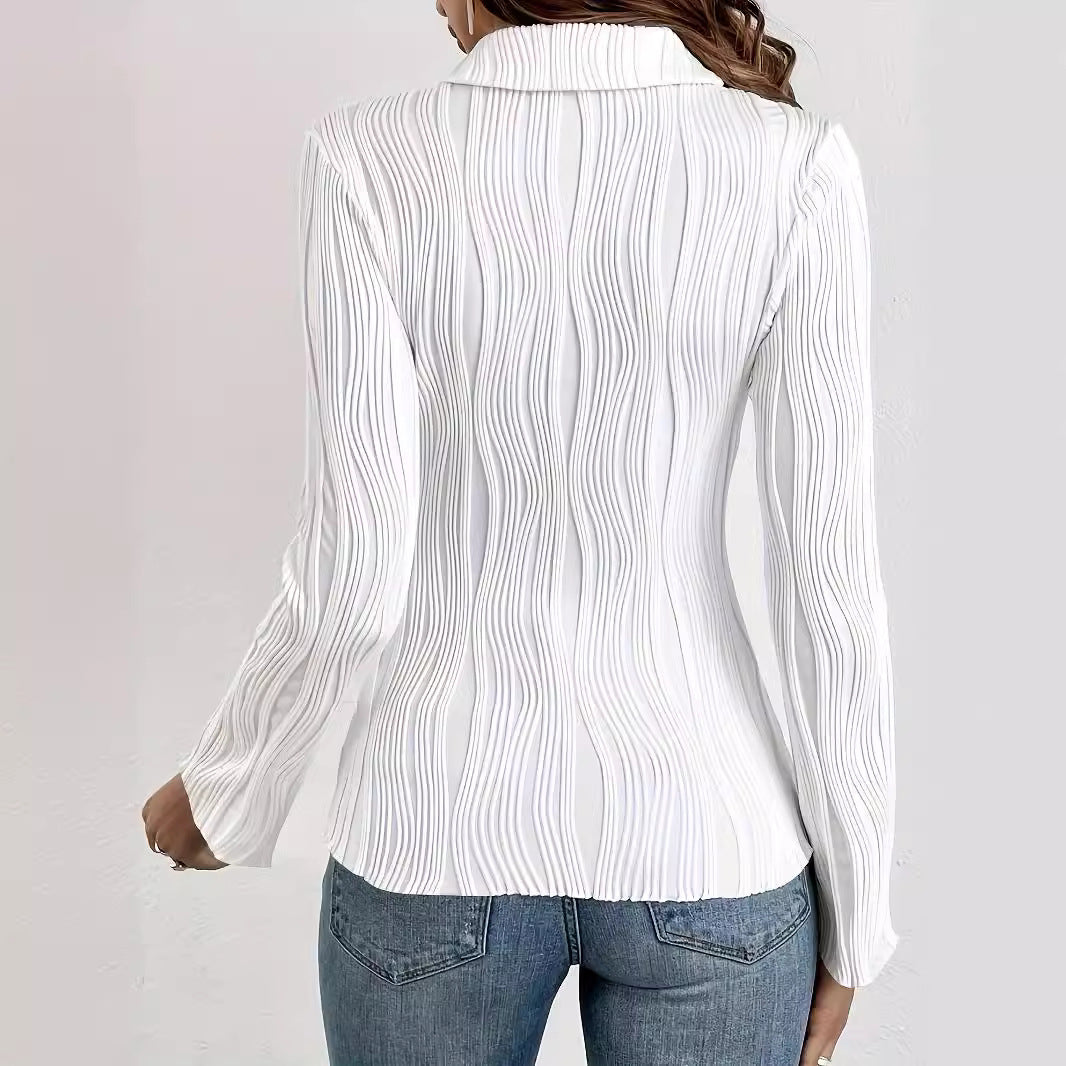 Damen Elegante Bluse mit strukturierten Längsstreifen Drune